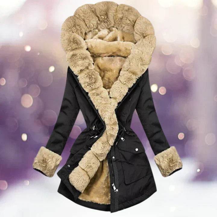 Sapphire Veste parka d hiver doublee de fourrure